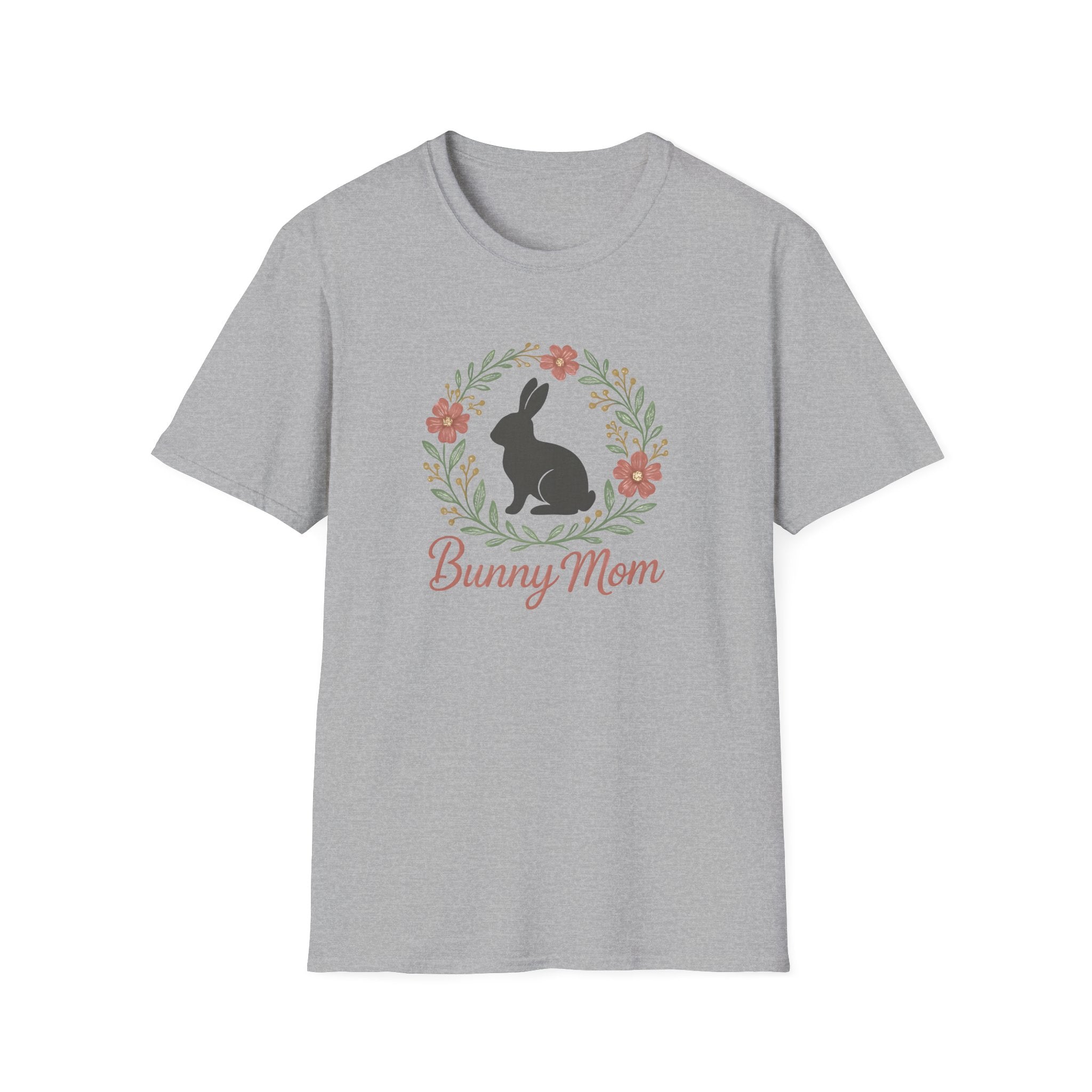 Bunny Mom Floral Wreath T-Shirt Secondary image