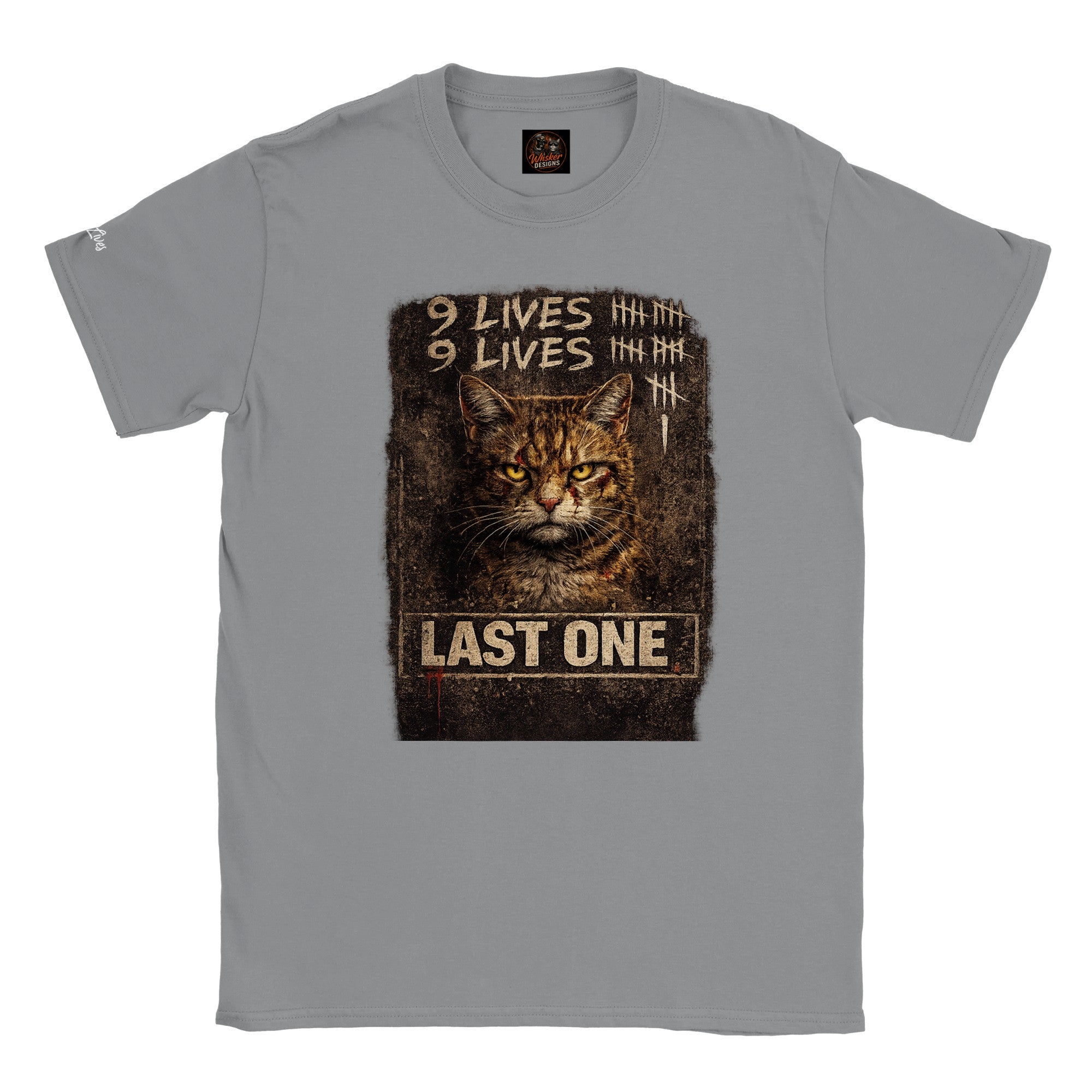 Nine Lives Left Cat T-Shirt | Funny Cat Lover Gift | Unisex Cotton Tee | DTG Print Secondary image
