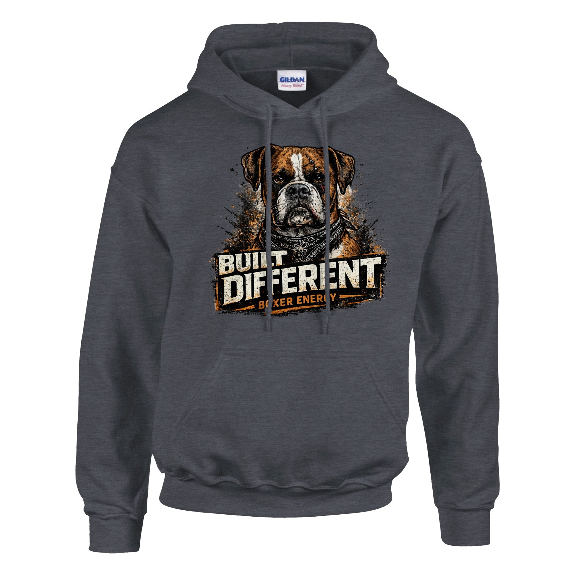 Built Different Boxer Dog Hoodie - Gritty Graphic Sweatshirt | Unique Dog Lover Gift | Unisex Heavy Blend Secondary image